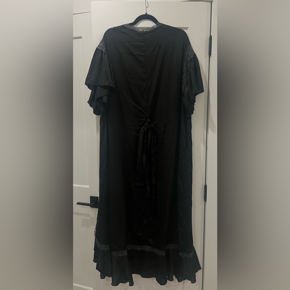 🆕 Free People Intimately Moonbeam Black Ruffle Robe - Picture 7 of 9